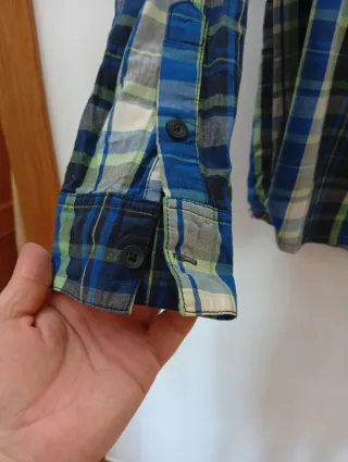 Camisa de cuadros Blanco Talla L