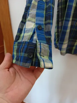 Camisa de cuadros Blanco Talla L