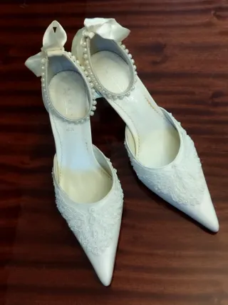 Zapatos de fiesta blancos marfil