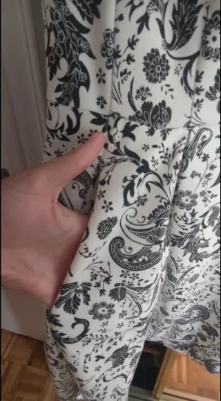 Vestido blanco estampado negro