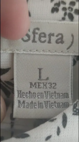 Vestido blanco estampado negro