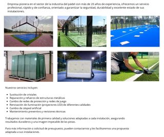 MANTENIMIENTO INTEGRAL DE PISTAS DE PÁDEL