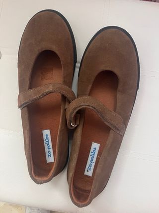Merceditas ante marrón Zapaticos Talla 37
