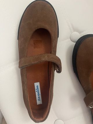 Merceditas ante marrón Zapaticos Talla 37