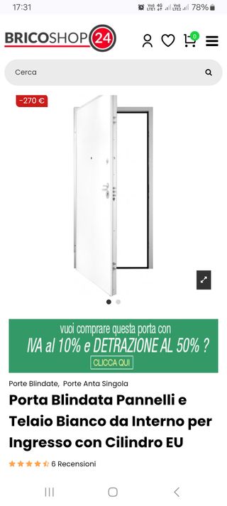 Pannello porta ingresso Sun bianco