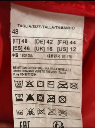 Piumino United Colors of Benetton rosso taglia M