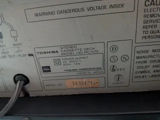 Toshiba PC-X15 Deck Cassette Stereo HIFI