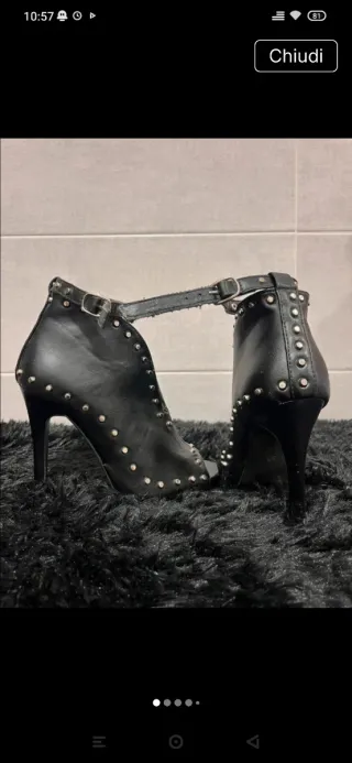 Scarpe con tacco rock nere 35