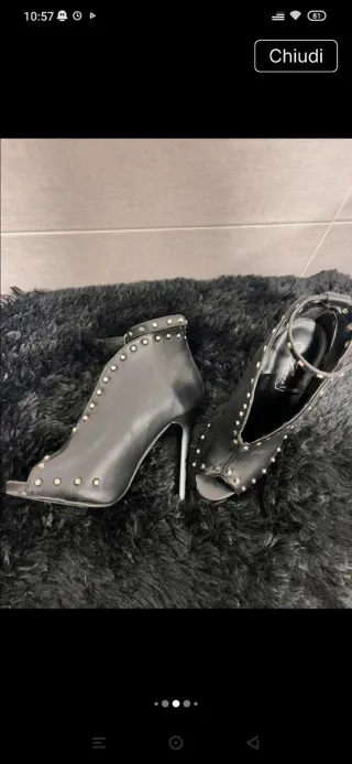 Scarpe con tacco rock nere 35