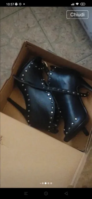 Scarpe con tacco rock nere 35