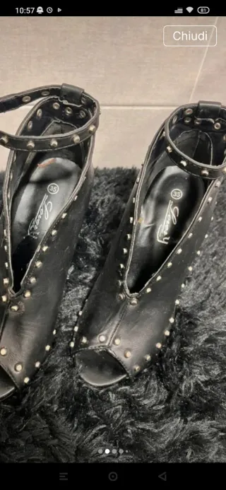 Scarpe con tacco rock nere 35