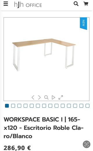 Escritorio de madera en L