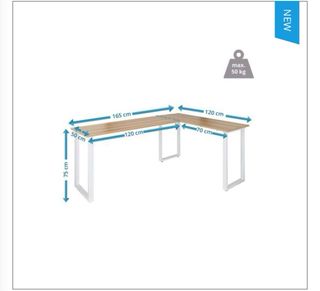 Escritorio de madera en L