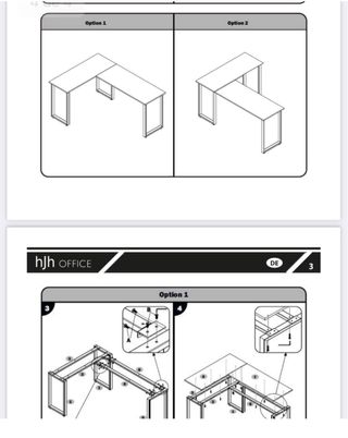 Escritorio de madera en L