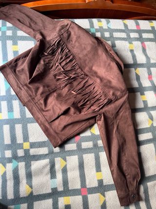 Chaqueta efecto ante Kiabi flecos Talla L