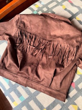 Chaqueta efecto ante Kiabi flecos Talla L