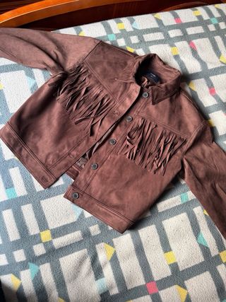 Chaqueta efecto ante Kiabi flecos Talla L