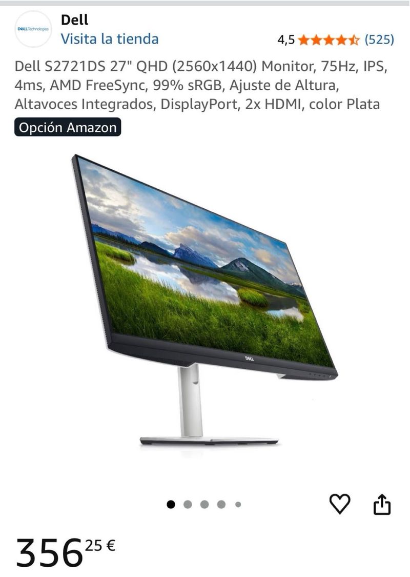 Pantalla Dell 27 Negra y Plateada afbeelding 3