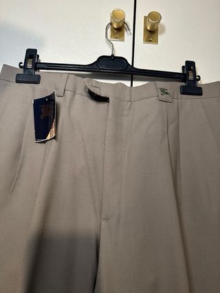 Pantalones Burberry Lana Beige