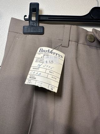 Pantalones Burberry Lana Beige