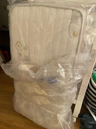 Cuna Colecho Madera Estrella Blanca ( con colchón)