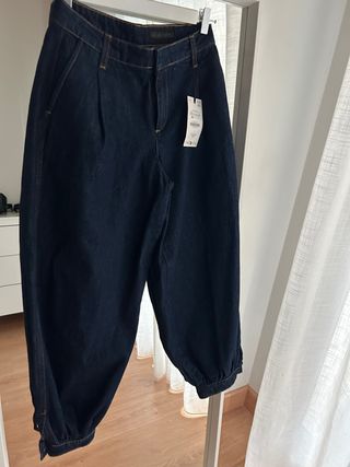 Pantalón bombacho denim Zara
