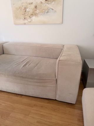 Divano modulare in velluto beige