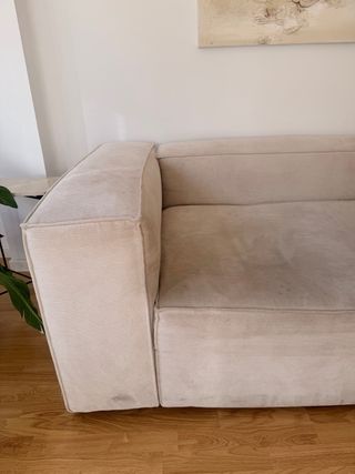 Divano modulare in velluto beige