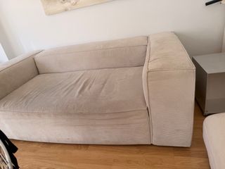 Divano modulare in velluto beige