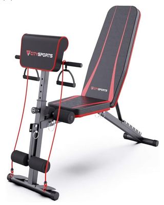 Gimnasio en Casa con Banco, Pesas, Barras y Bandas