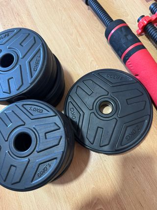 Gimnasio en Casa con Banco, Pesas, Barras y Bandas