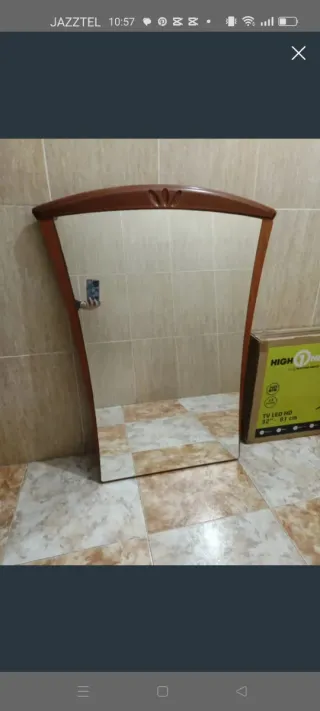 Espejo de madera y cristal