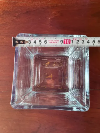 Florero de cristal cuadrado transparente