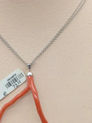 Collar Plata 925 y Coral Rojo