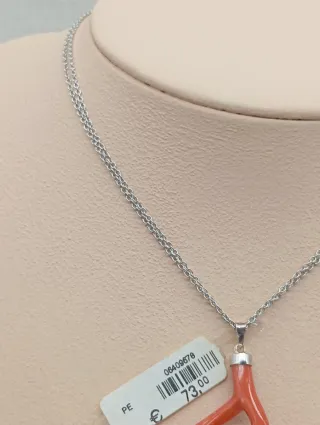Collar Plata 925 y Coral Rojo