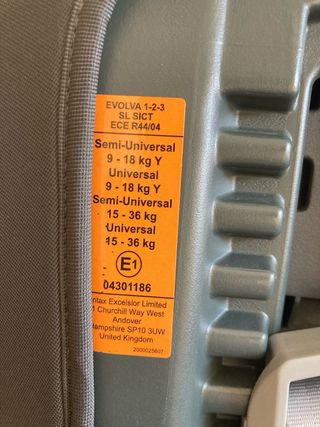 Silla coche Römer Evolva grupo 1 2 3