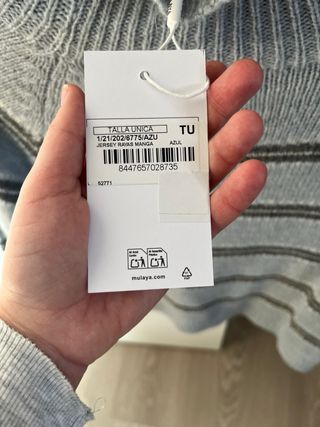 Jersey Mulaya rayas cuello alto gris