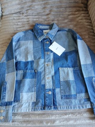 Chaqueta vaquera chica patchwork