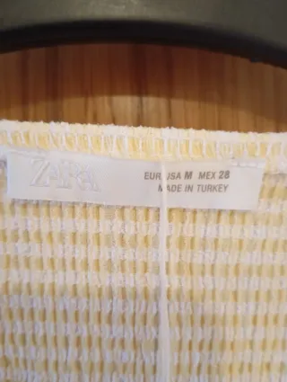 Top Zara cuadros vichy lazos talla M