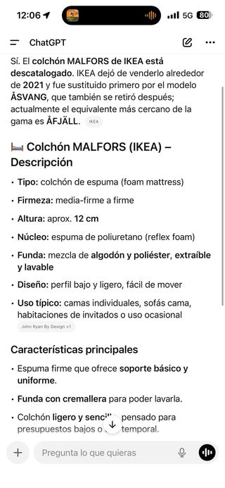 Estructura Cama IKEA Slattum + Colchón Malfors