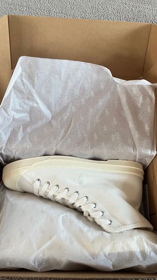Nuevas! Deportivas altas loneta blancas Polo Ralph
