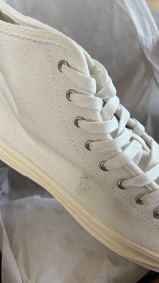 Nuevas! Deportivas altas loneta blancas Polo Ralph