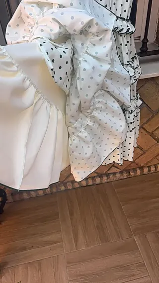 Traje de flamenca blanco y negro