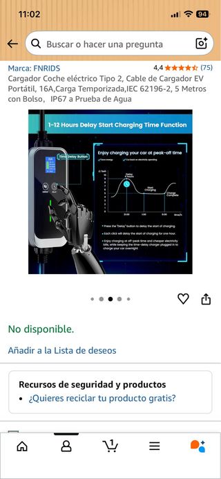 Cargador coche eléctrico