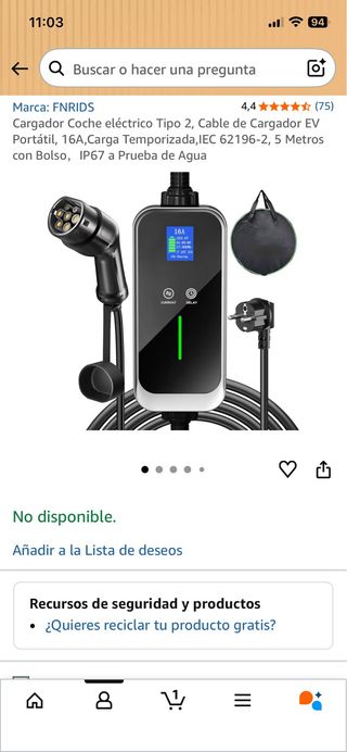 Cargador coche eléctrico