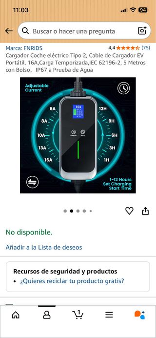 Cargador coche eléctrico