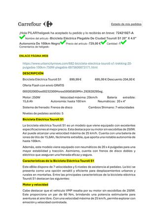 Bicicleta Eléctrica Plegable Negra