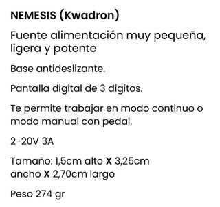 Fuente Alimentación Nemesis Kwadron tattoo tatuaje