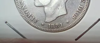 2 Pesetas Plata 1881. Alfonso XII