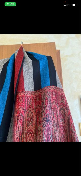 Sciarpa donna fantasia paisley e righe 71cmx 185cm